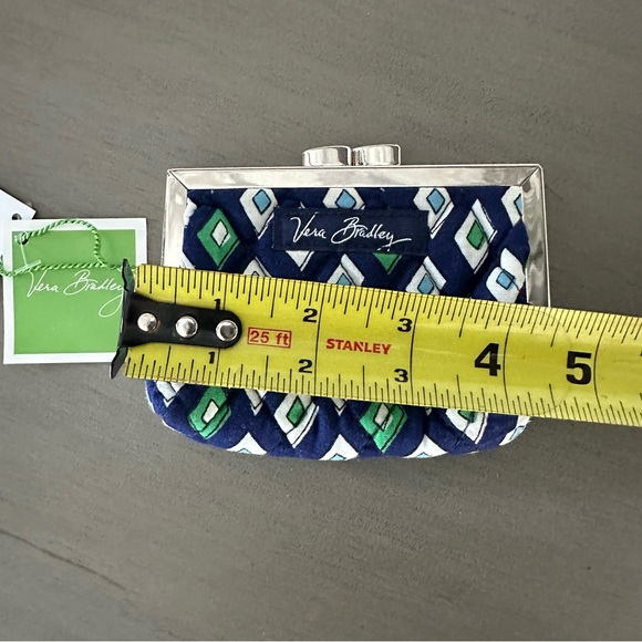 Vera Bradley Mosiac Kiss Lock Coin Purse NWT Blue - Picture 6 of 7